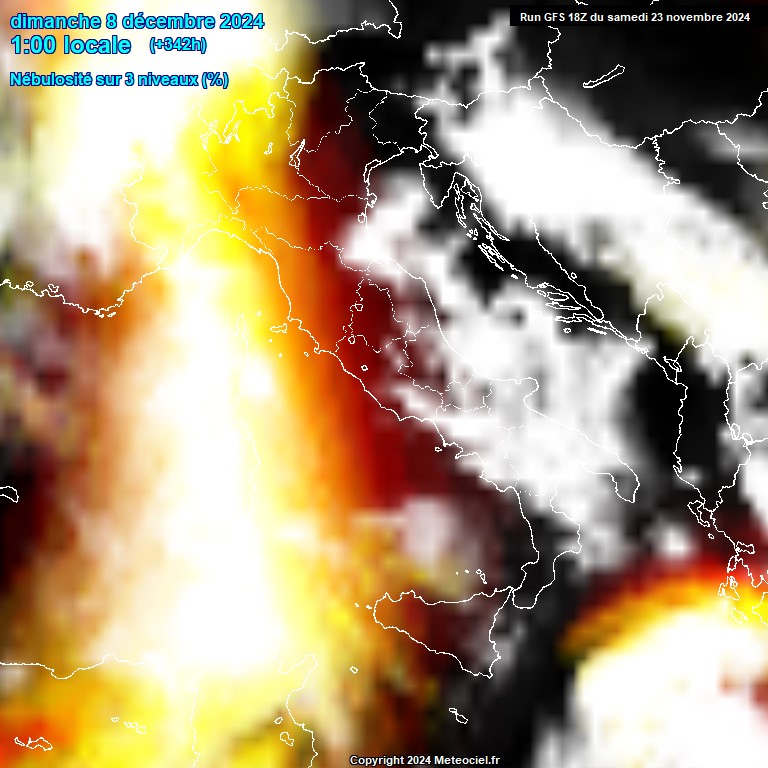 Modele GFS - Carte prvisions 