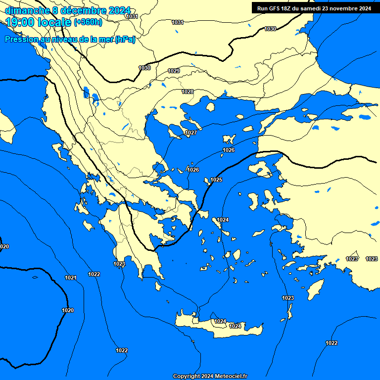 Modele GFS - Carte prvisions 