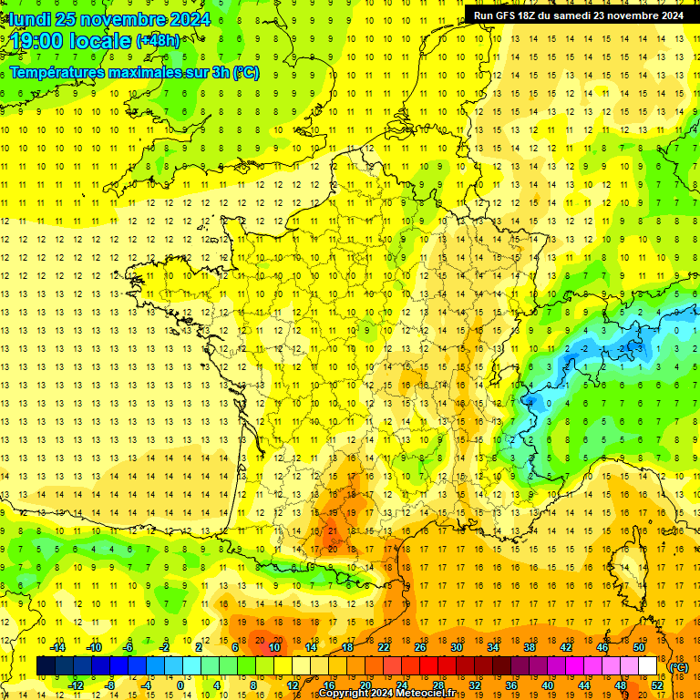 Modele GFS - Carte prvisions 