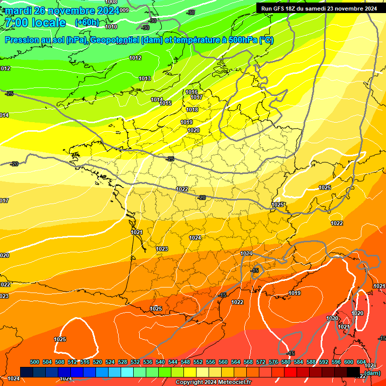 Modele GFS - Carte prvisions 