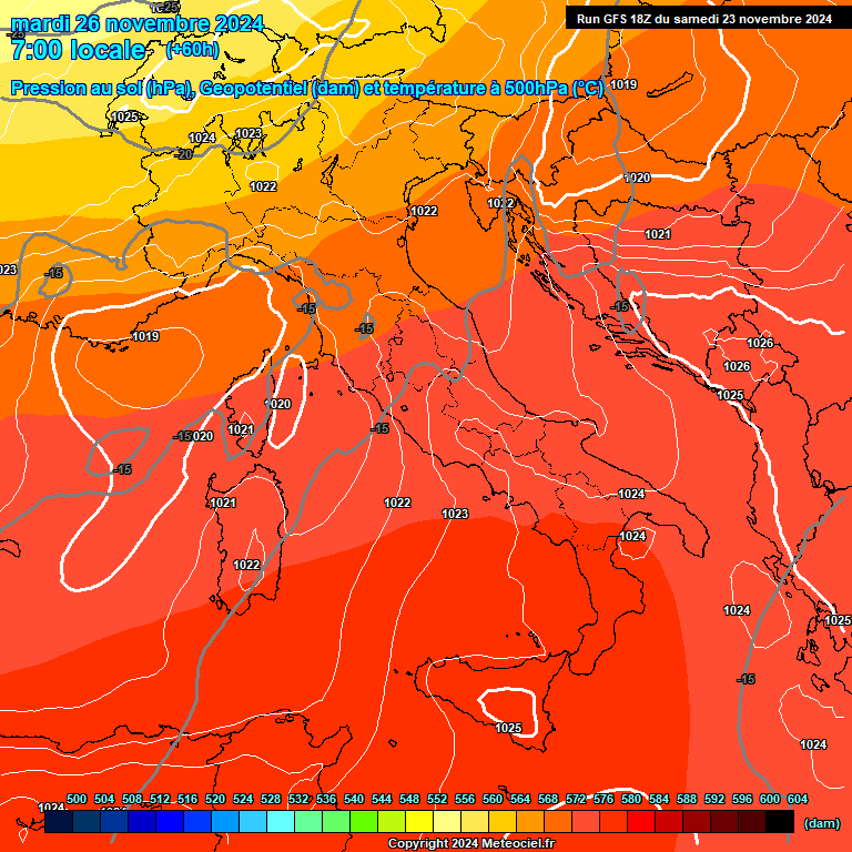 Modele GFS - Carte prvisions 