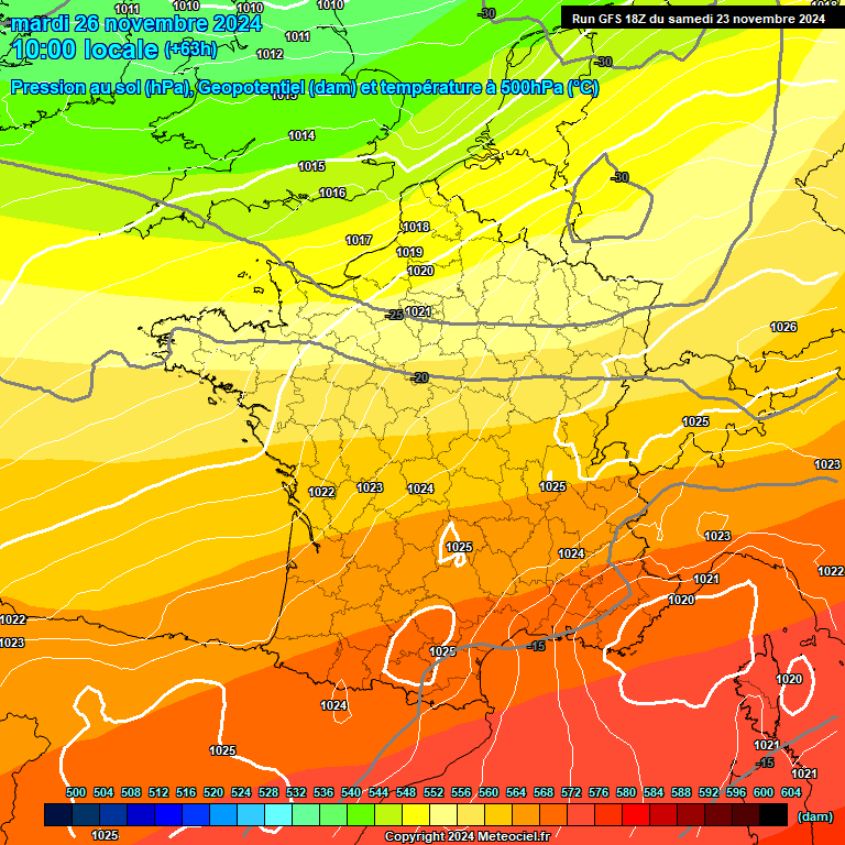 Modele GFS - Carte prvisions 