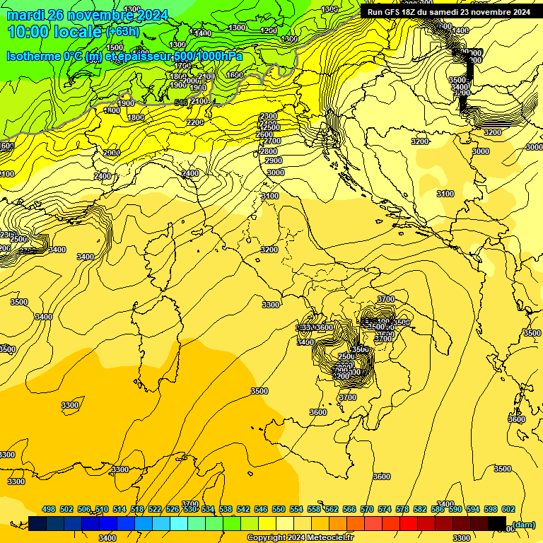 Modele GFS - Carte prvisions 