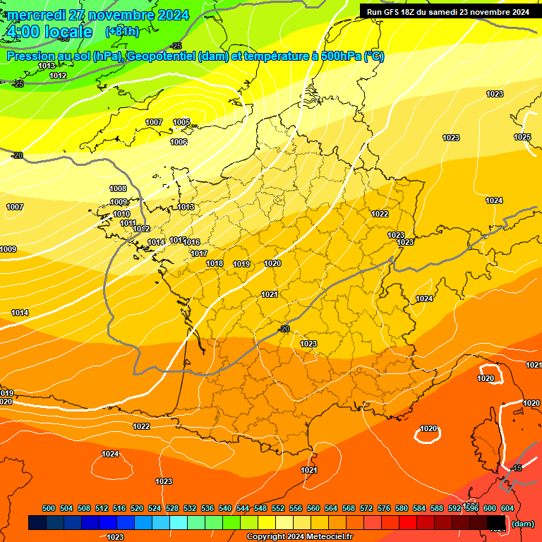 Modele GFS - Carte prvisions 