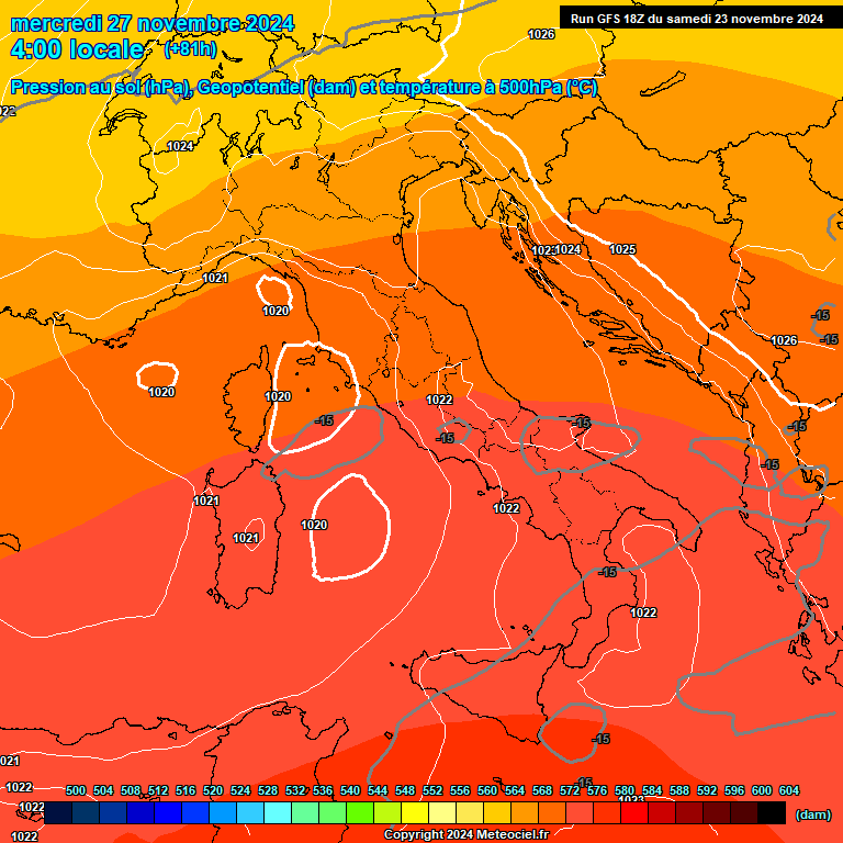 Modele GFS - Carte prvisions 