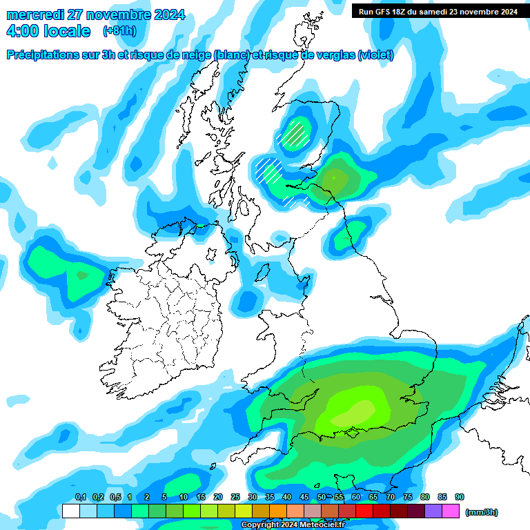 Modele GFS - Carte prvisions 