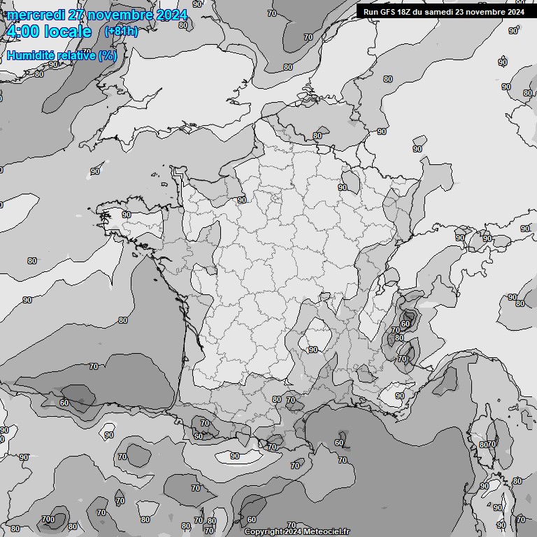 Modele GFS - Carte prvisions 