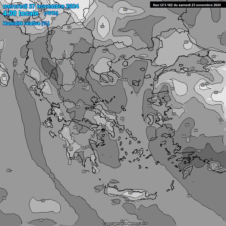 Modele GFS - Carte prvisions 