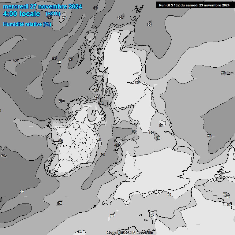 Modele GFS - Carte prvisions 