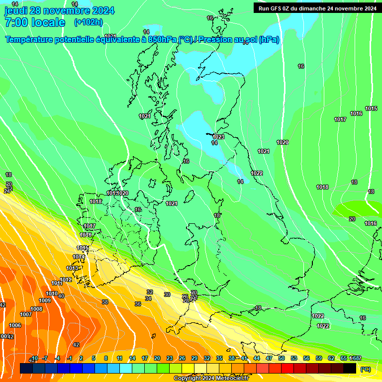 Modele GFS - Carte prvisions 