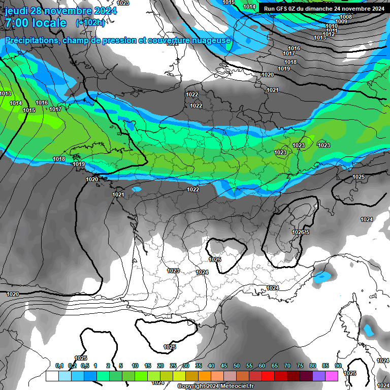 Modele GFS - Carte prvisions 