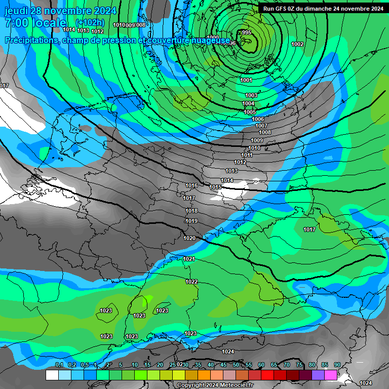 Modele GFS - Carte prvisions 