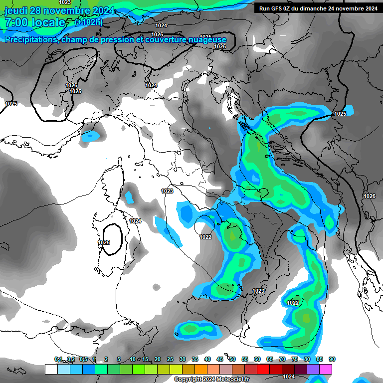 Modele GFS - Carte prvisions 