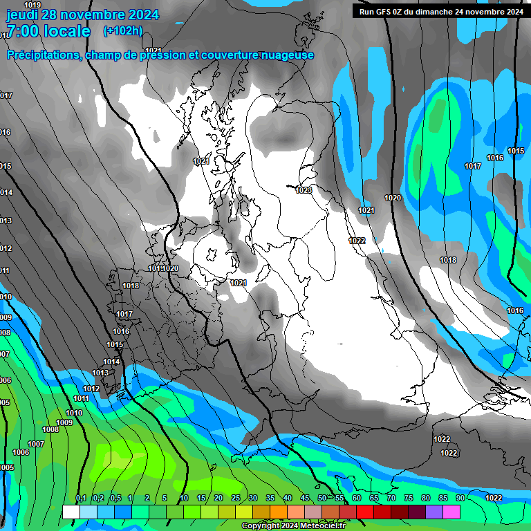 Modele GFS - Carte prvisions 