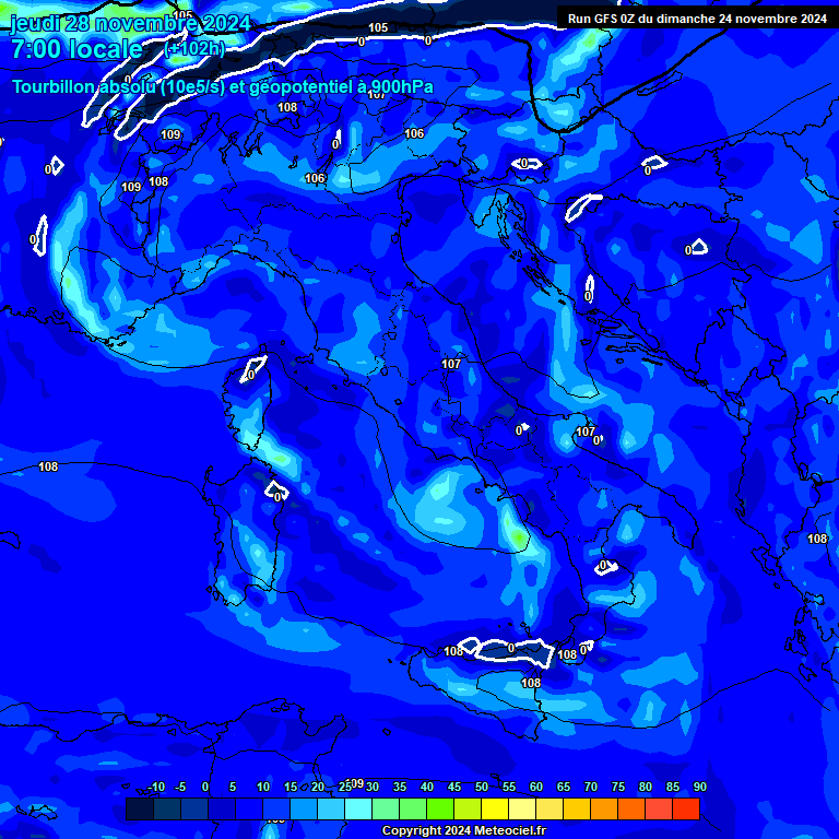 Modele GFS - Carte prvisions 