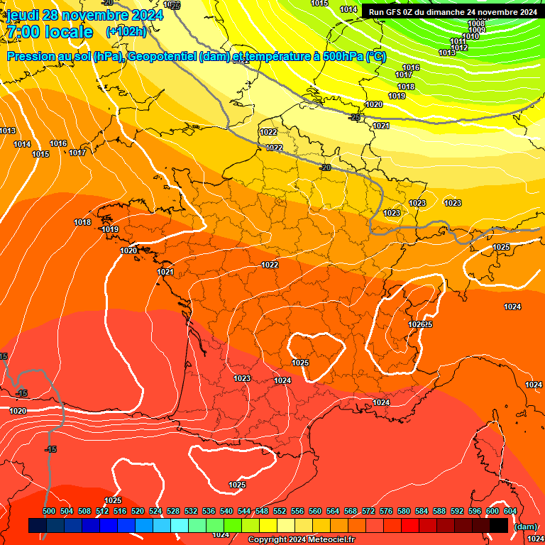 Modele GFS - Carte prvisions 