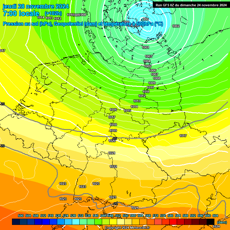 Modele GFS - Carte prvisions 