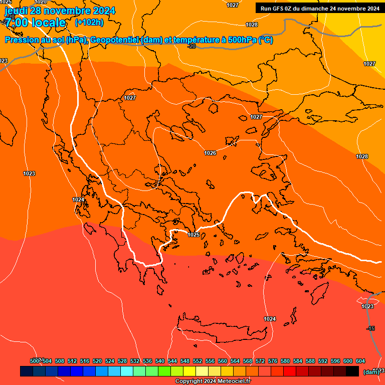 Modele GFS - Carte prvisions 