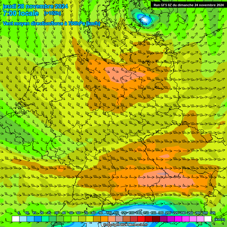 Modele GFS - Carte prvisions 