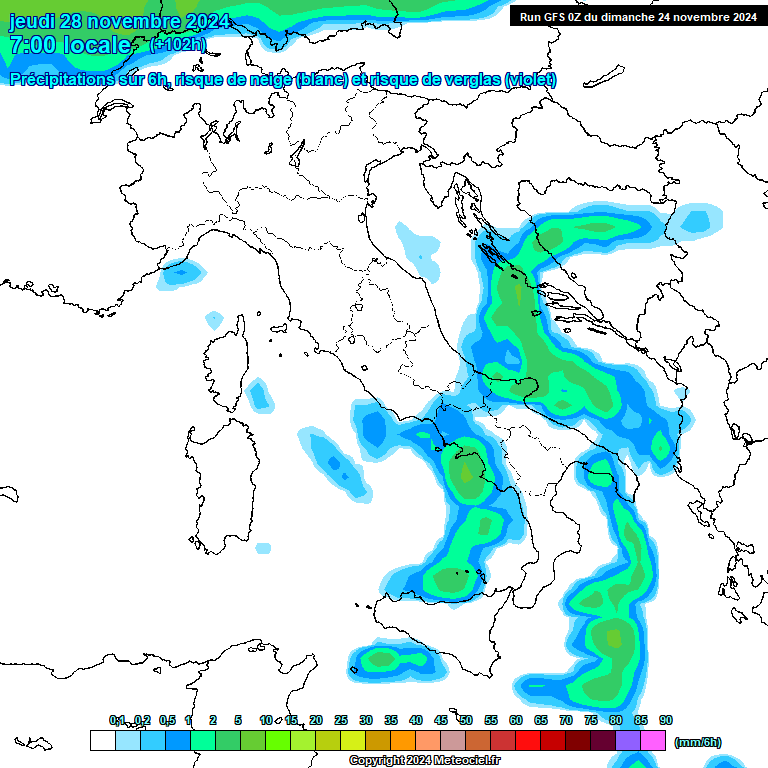 Modele GFS - Carte prvisions 