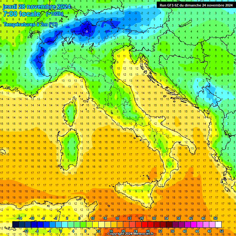 Modele GFS - Carte prvisions 