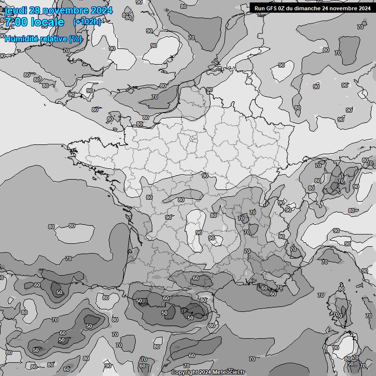 Modele GFS - Carte prvisions 