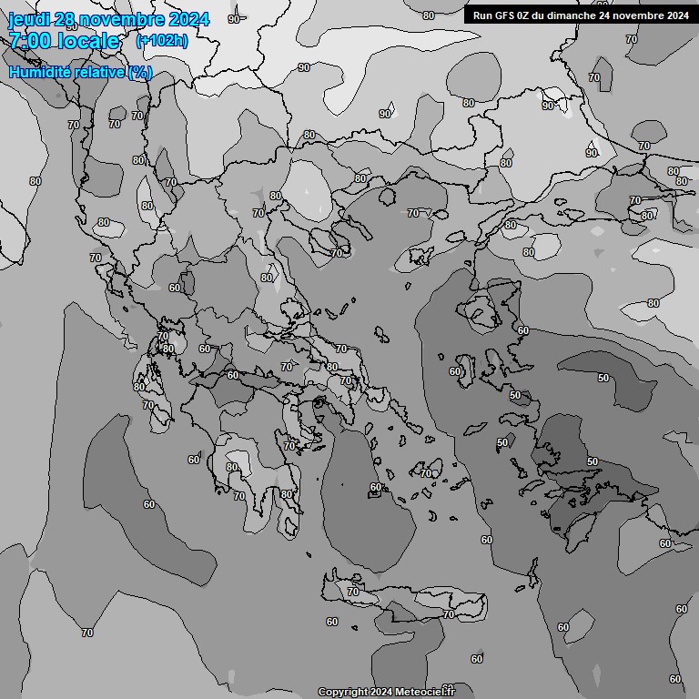 Modele GFS - Carte prvisions 