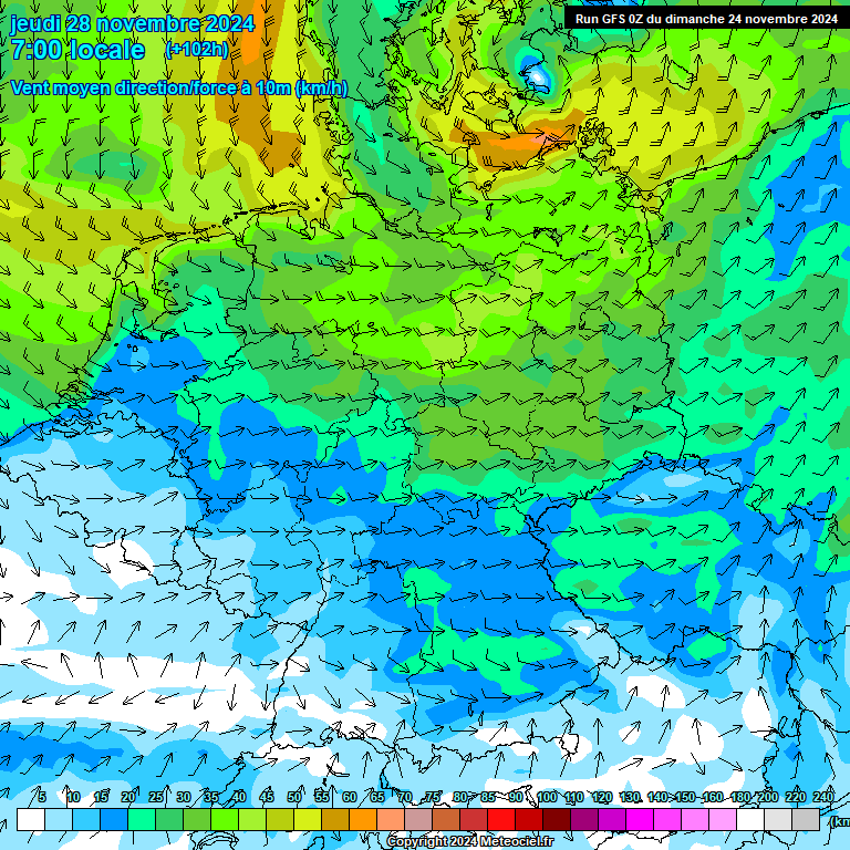 Modele GFS - Carte prvisions 