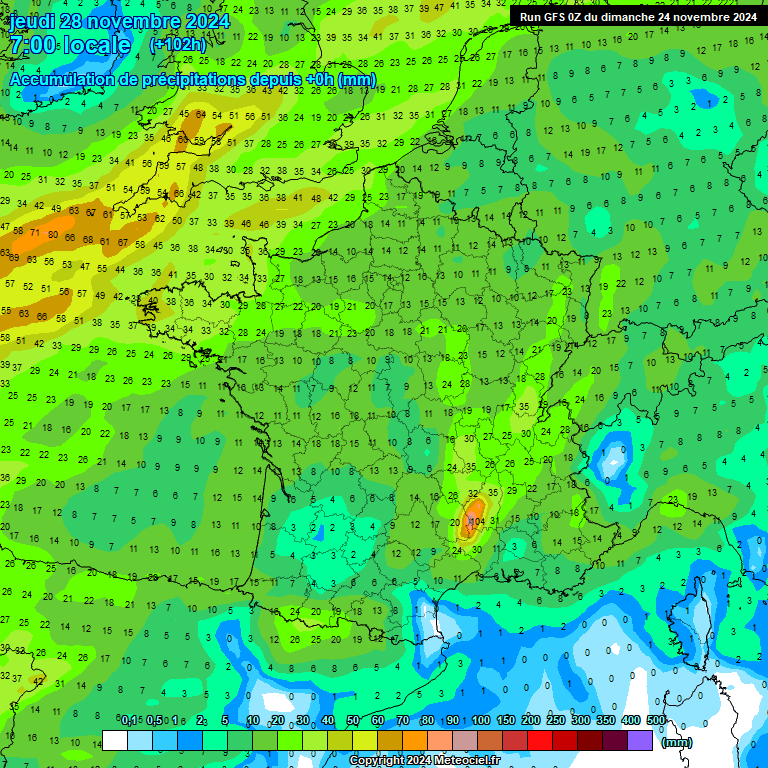 Modele GFS - Carte prvisions 