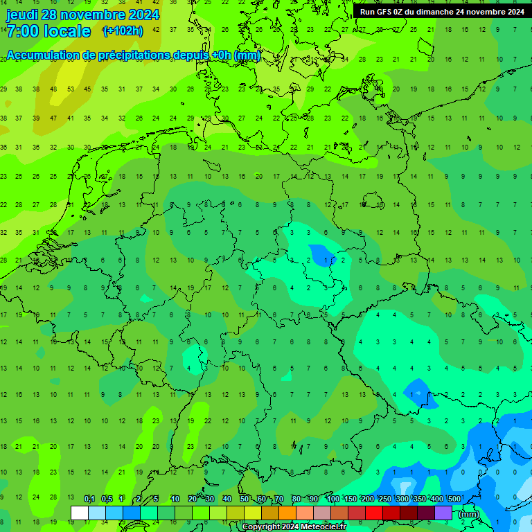 Modele GFS - Carte prvisions 