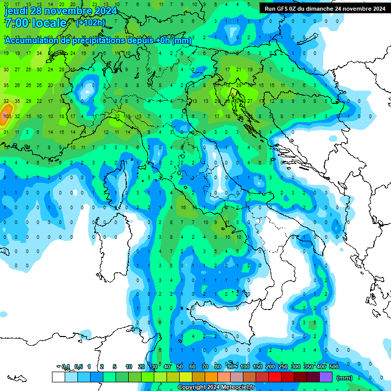 Modele GFS - Carte prvisions 