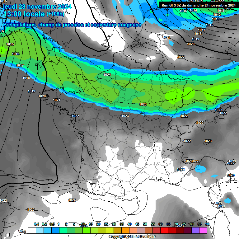 Modele GFS - Carte prvisions 