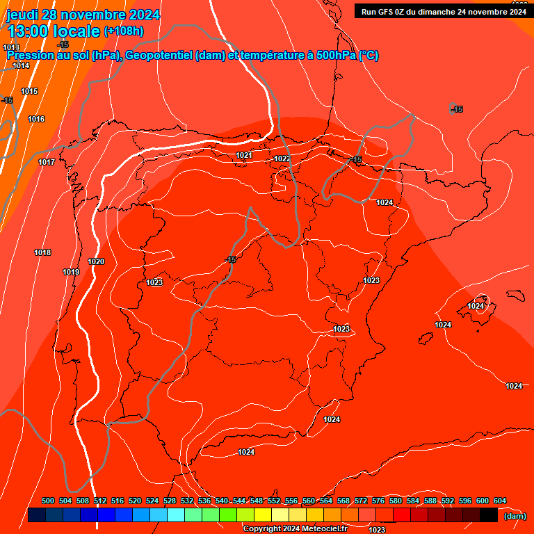 Modele GFS - Carte prvisions 