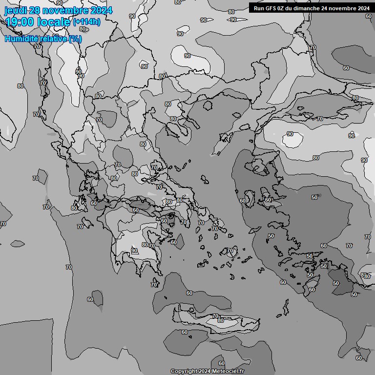 Modele GFS - Carte prvisions 