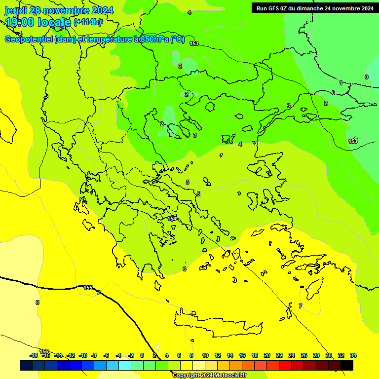 Modele GFS - Carte prvisions 