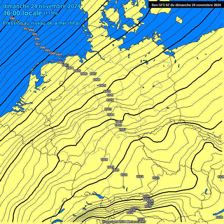 Modele GFS - Carte prvisions 