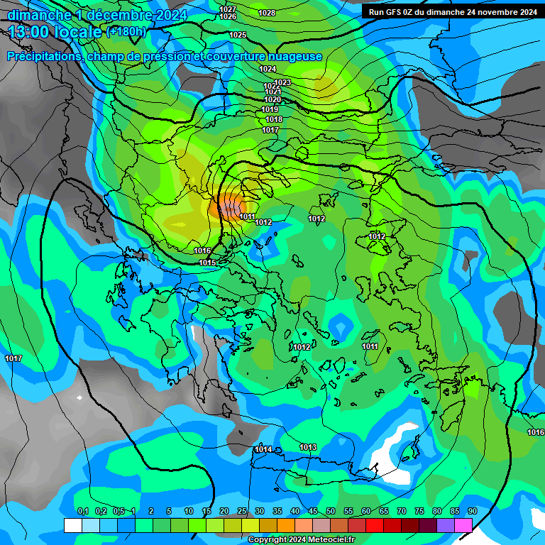 Modele GFS - Carte prvisions 