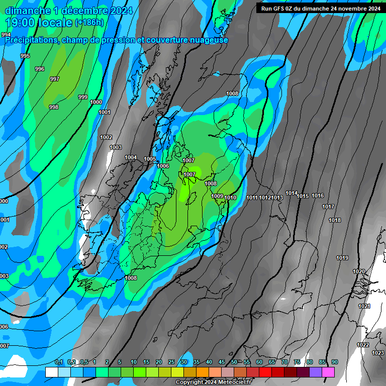 Modele GFS - Carte prvisions 