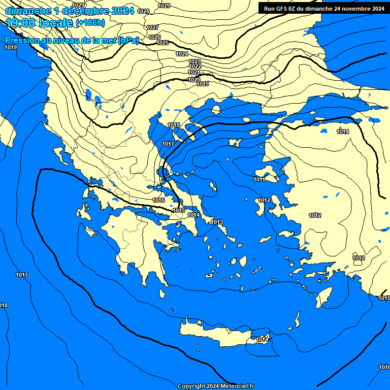 Modele GFS - Carte prvisions 