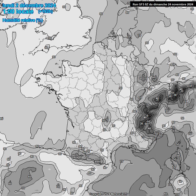 Modele GFS - Carte prvisions 