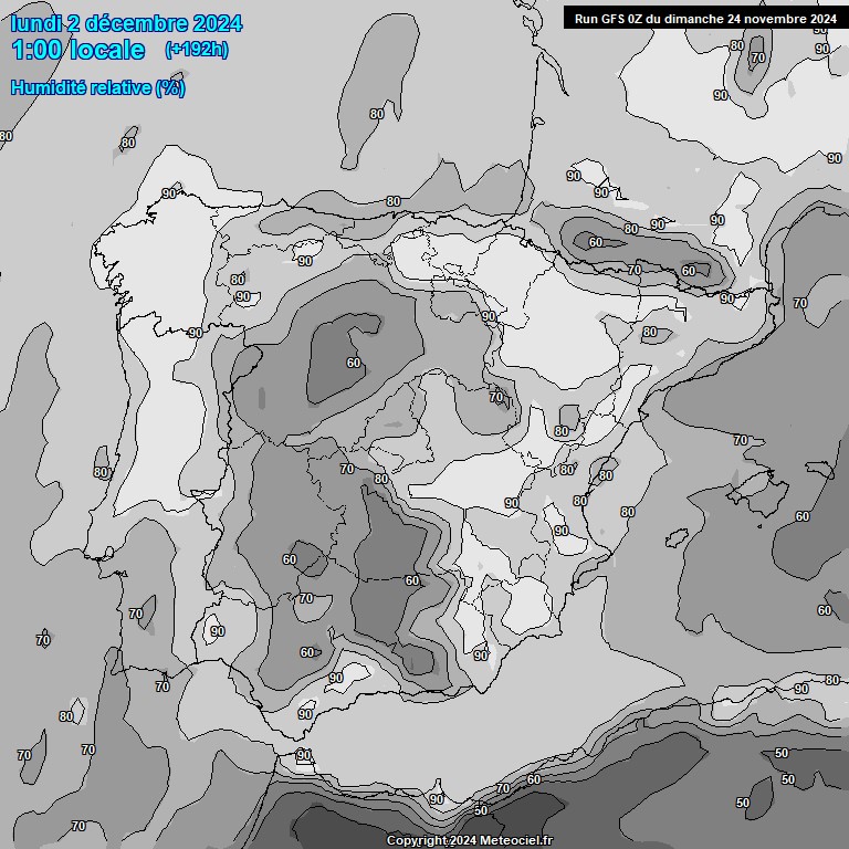 Modele GFS - Carte prvisions 