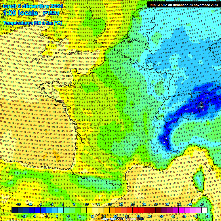 Modele GFS - Carte prvisions 