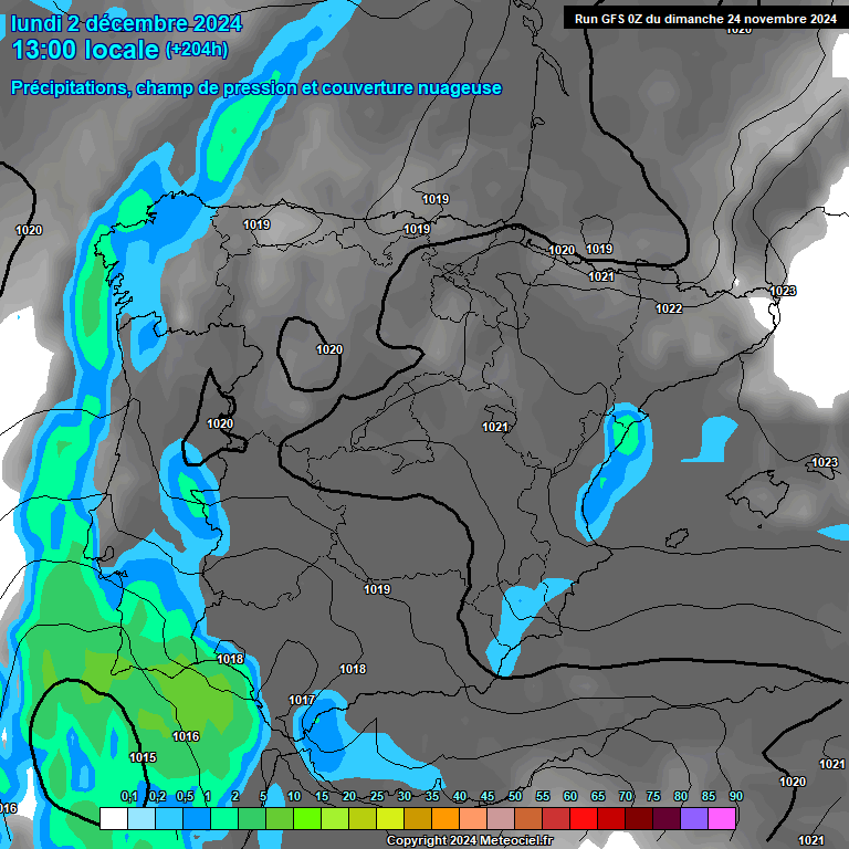 Modele GFS - Carte prvisions 