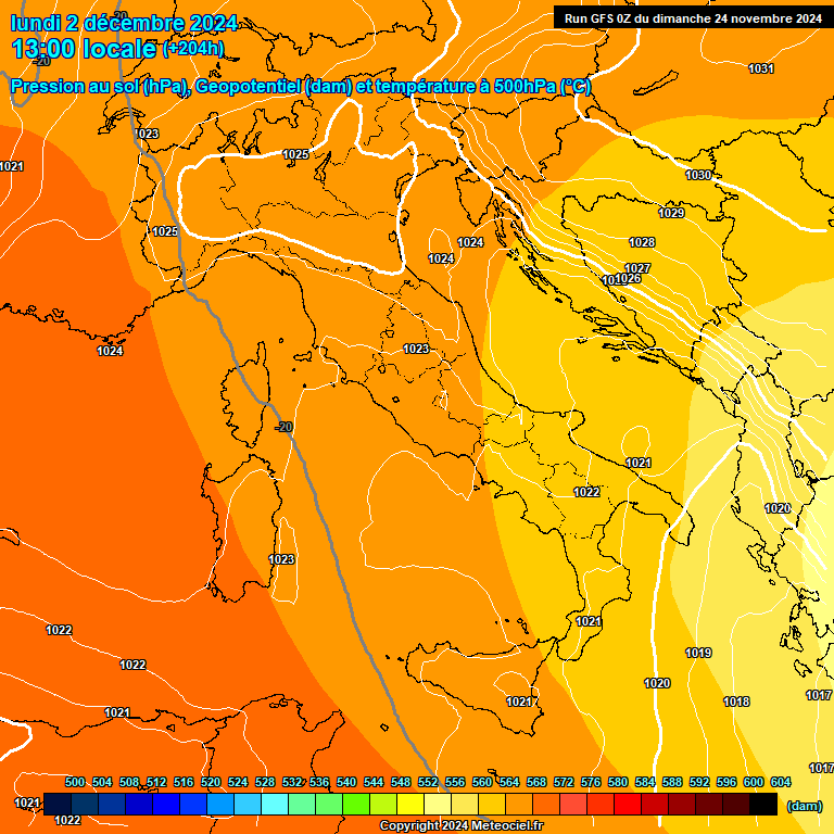 Modele GFS - Carte prvisions 