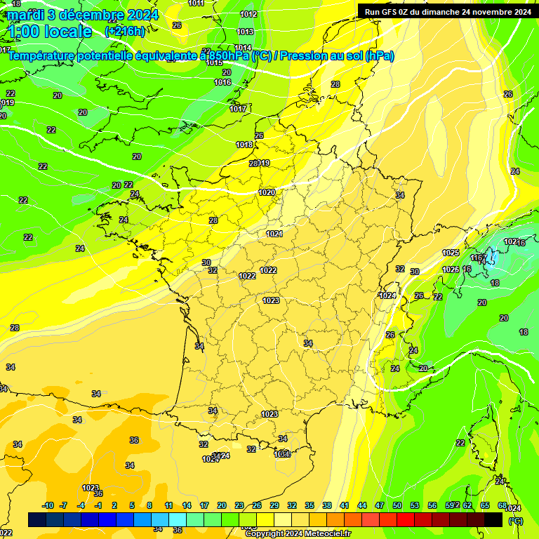 Modele GFS - Carte prvisions 