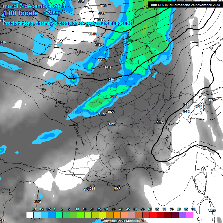 Modele GFS - Carte prvisions 