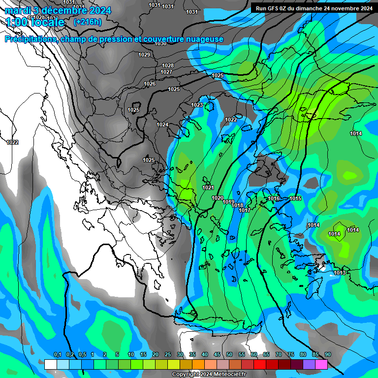 Modele GFS - Carte prvisions 