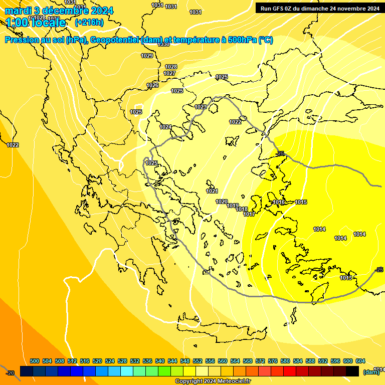 Modele GFS - Carte prvisions 