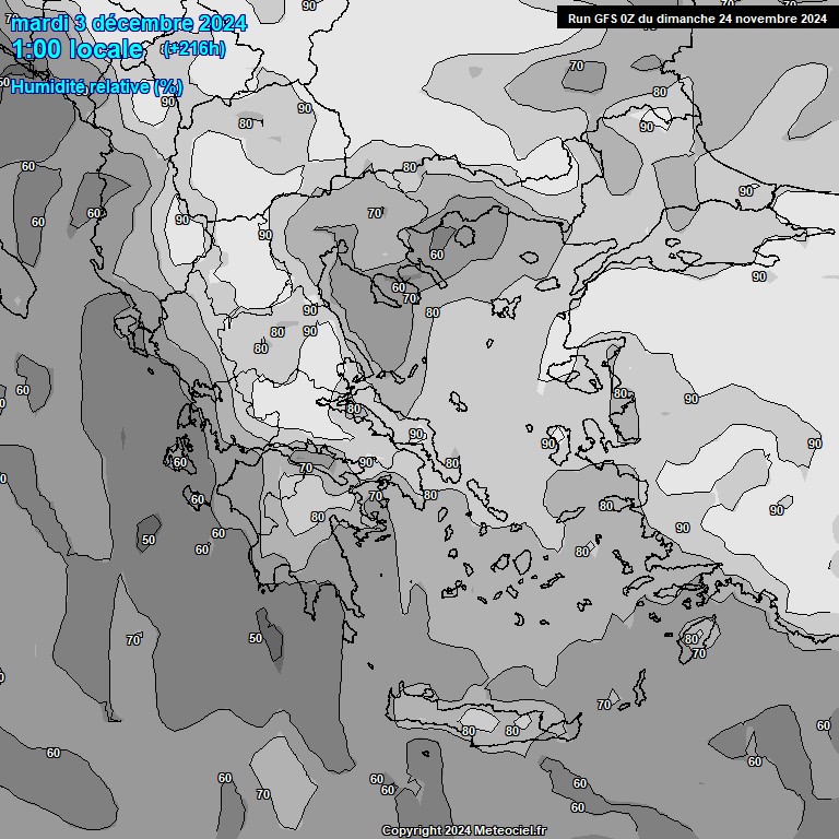 Modele GFS - Carte prvisions 