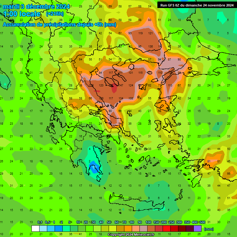 Modele GFS - Carte prvisions 